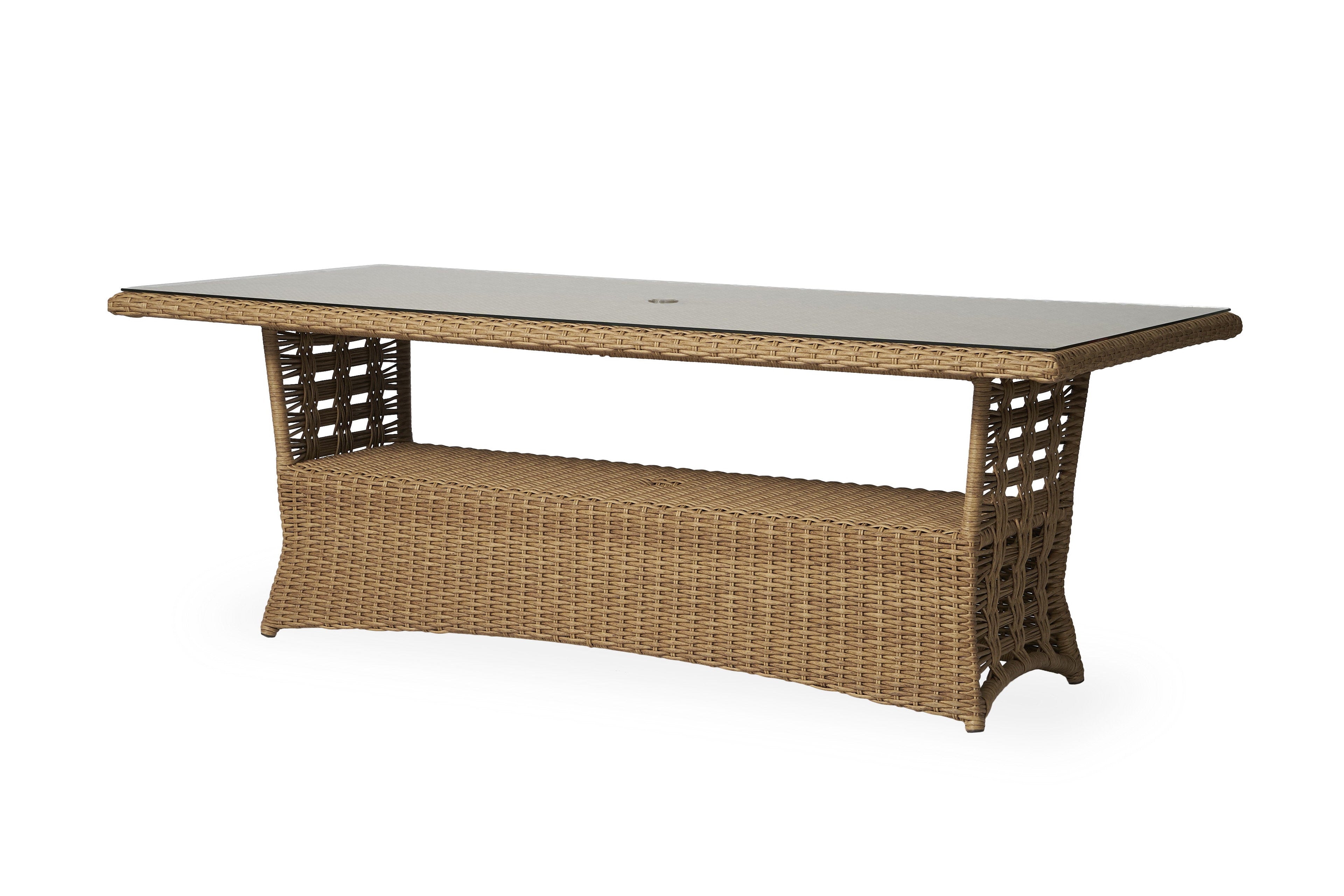 Magnolia 84" Rectangular Umbrella Dining Table — Angle