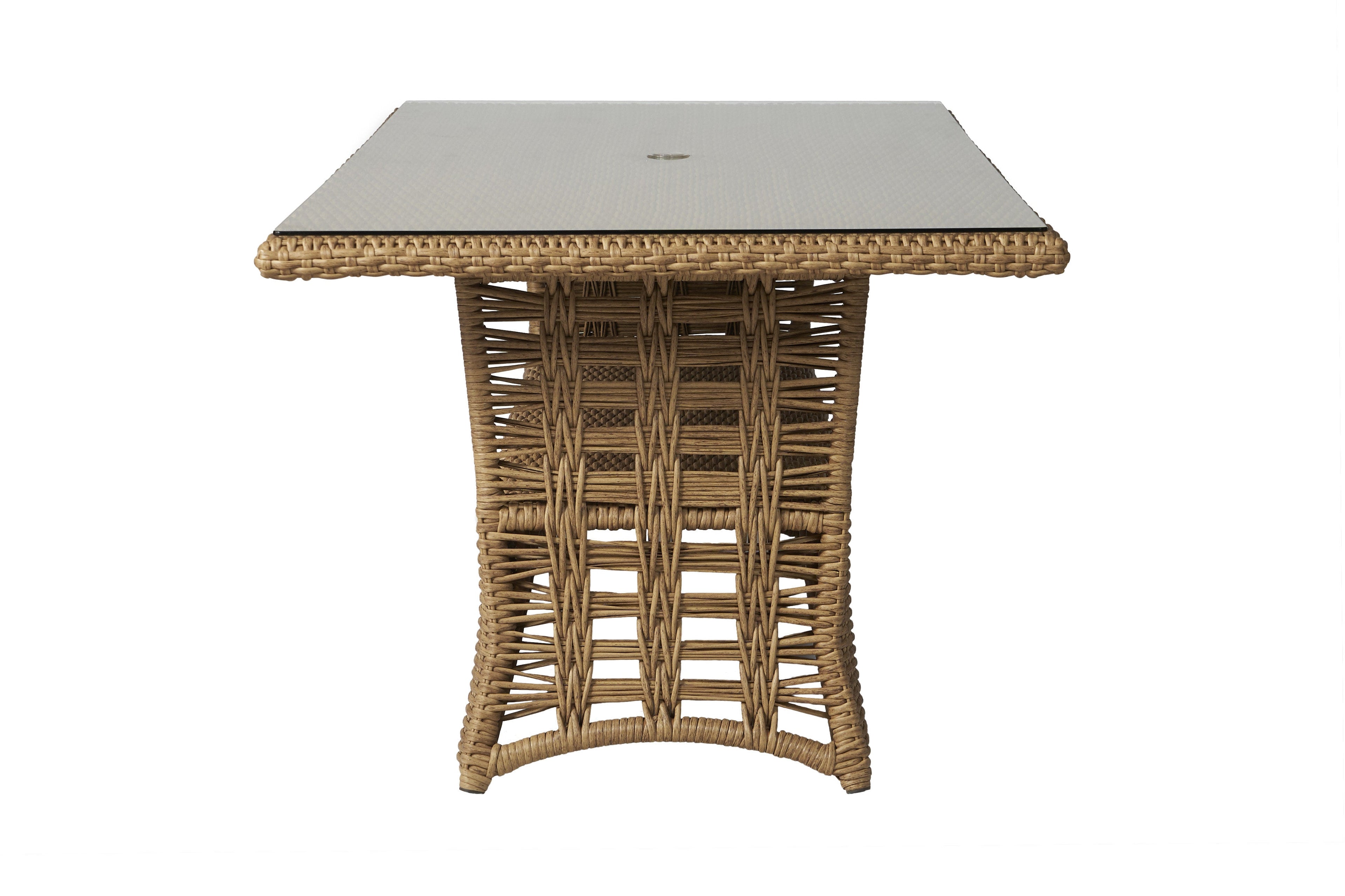 Magnolia 84" Rectangular Umbrella Dining Table — Side