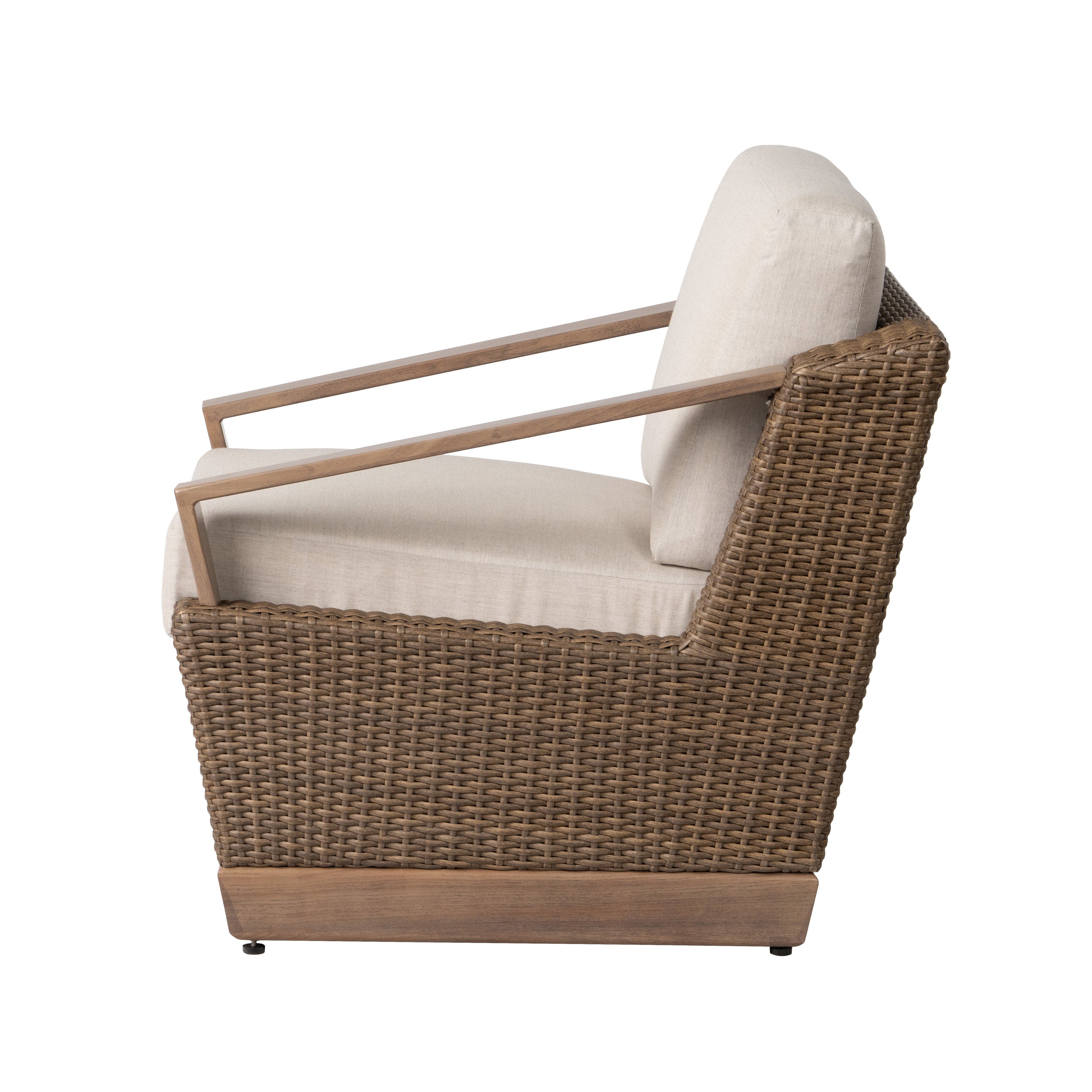 Charisma Lounge Chair in Brindle Finish with Hansen Sky fabric — Side