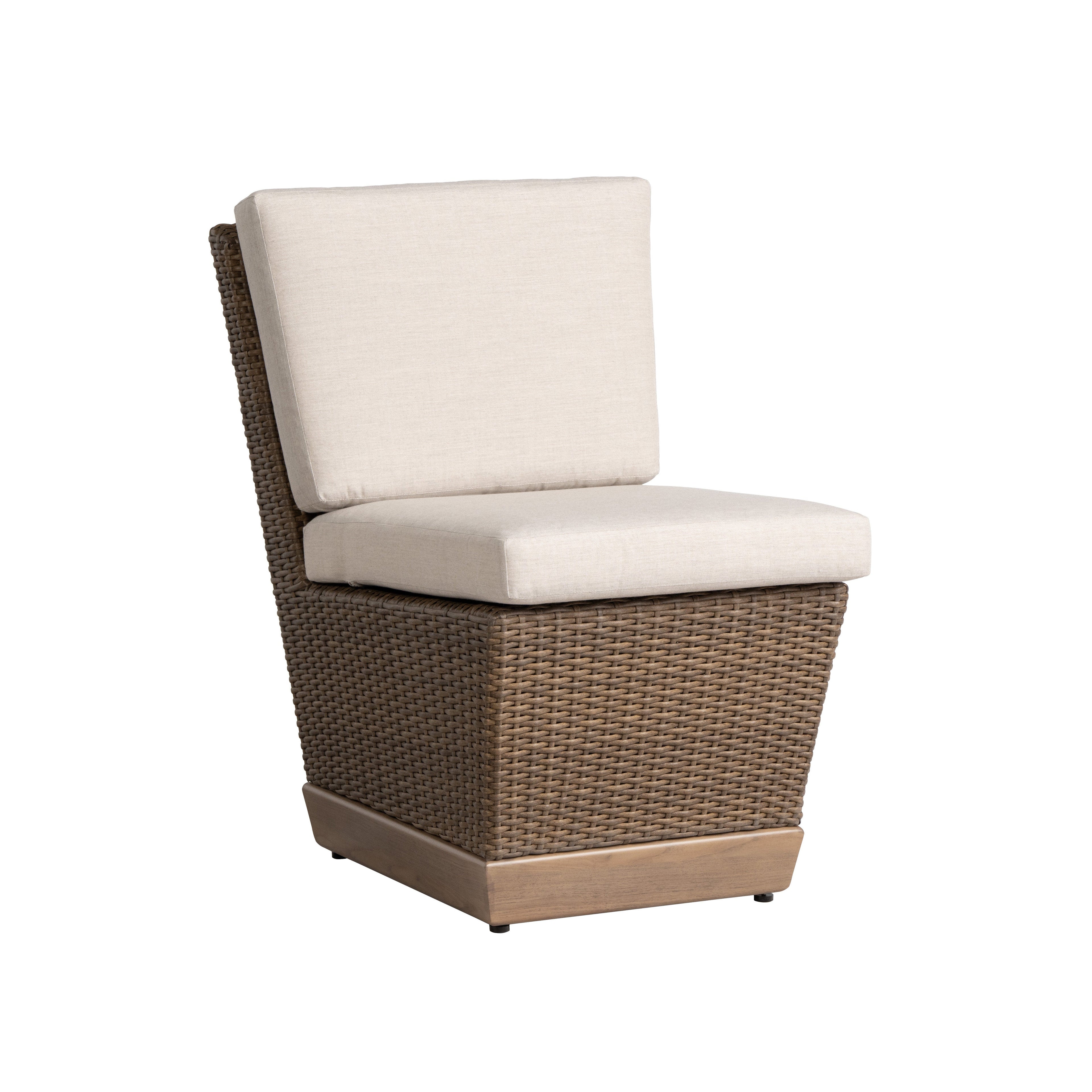 Charisma Armless Dining Chair in Brindle Finish with Hansen Sky fabric — Angle