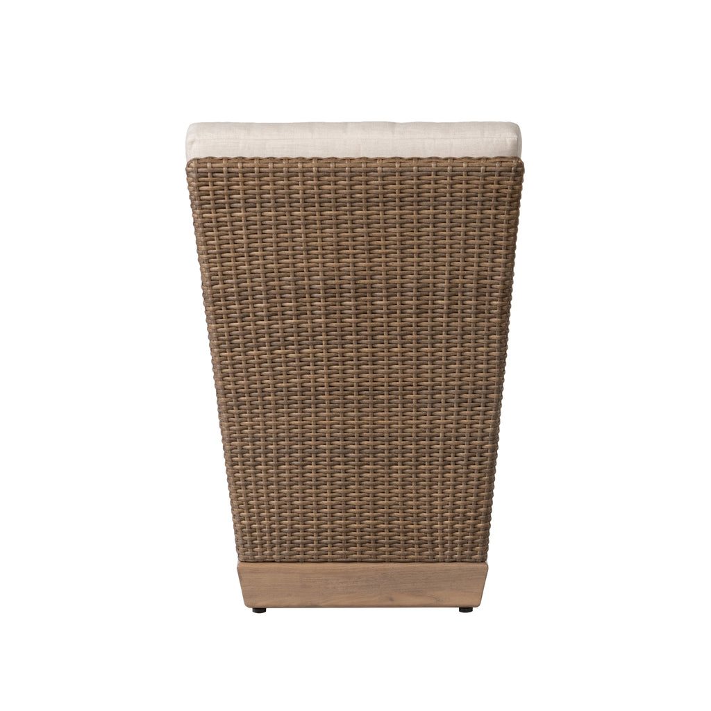 Charisma Armless Dining Chair in Brindle Finish with Hansen Sky fabric — Back