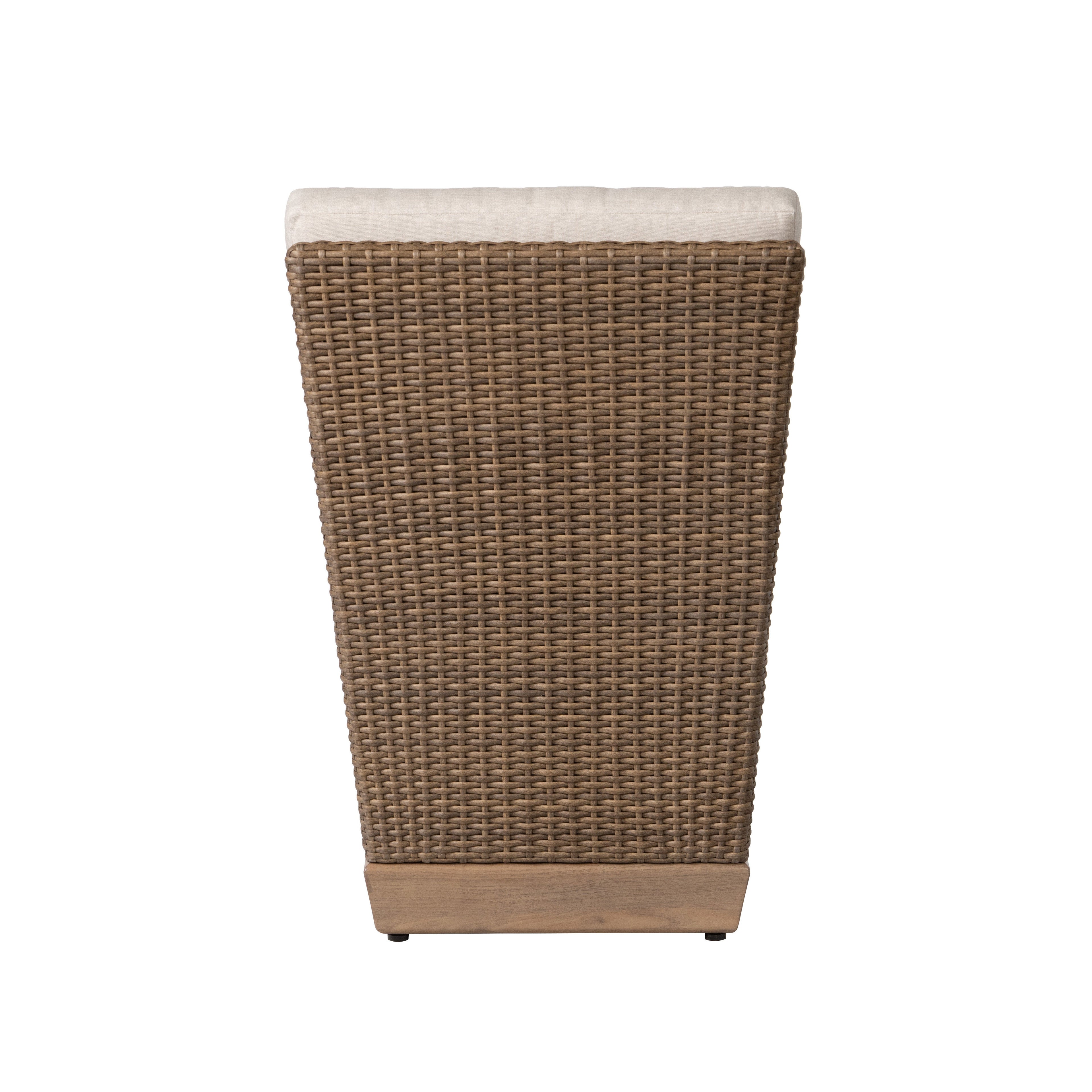 Charisma Armless Dining Chair in Brindle Finish with Hansen Sky fabric — Back