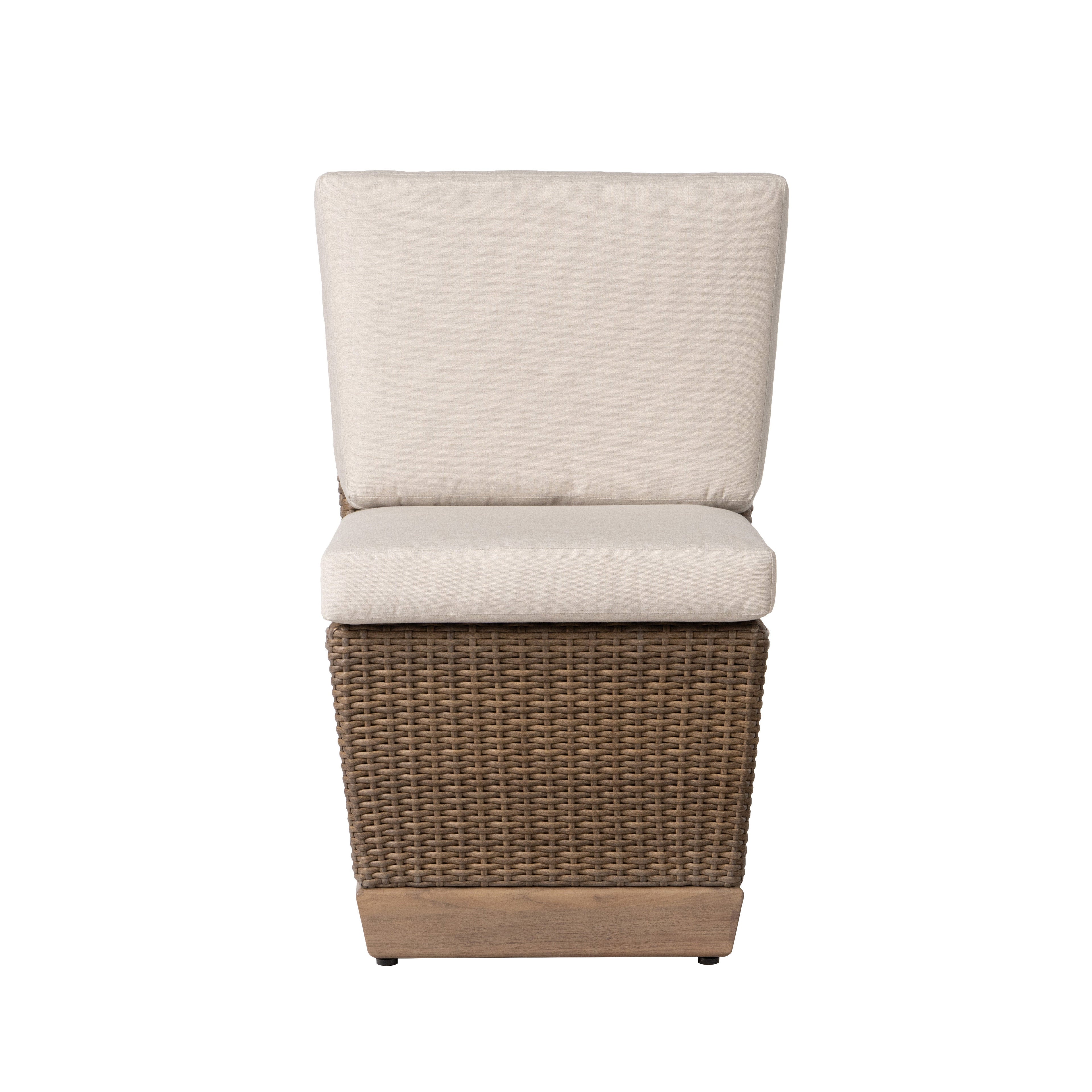 Charisma Armless Dining Chair in Brindle Finish with Hansen Sky fabric — Front