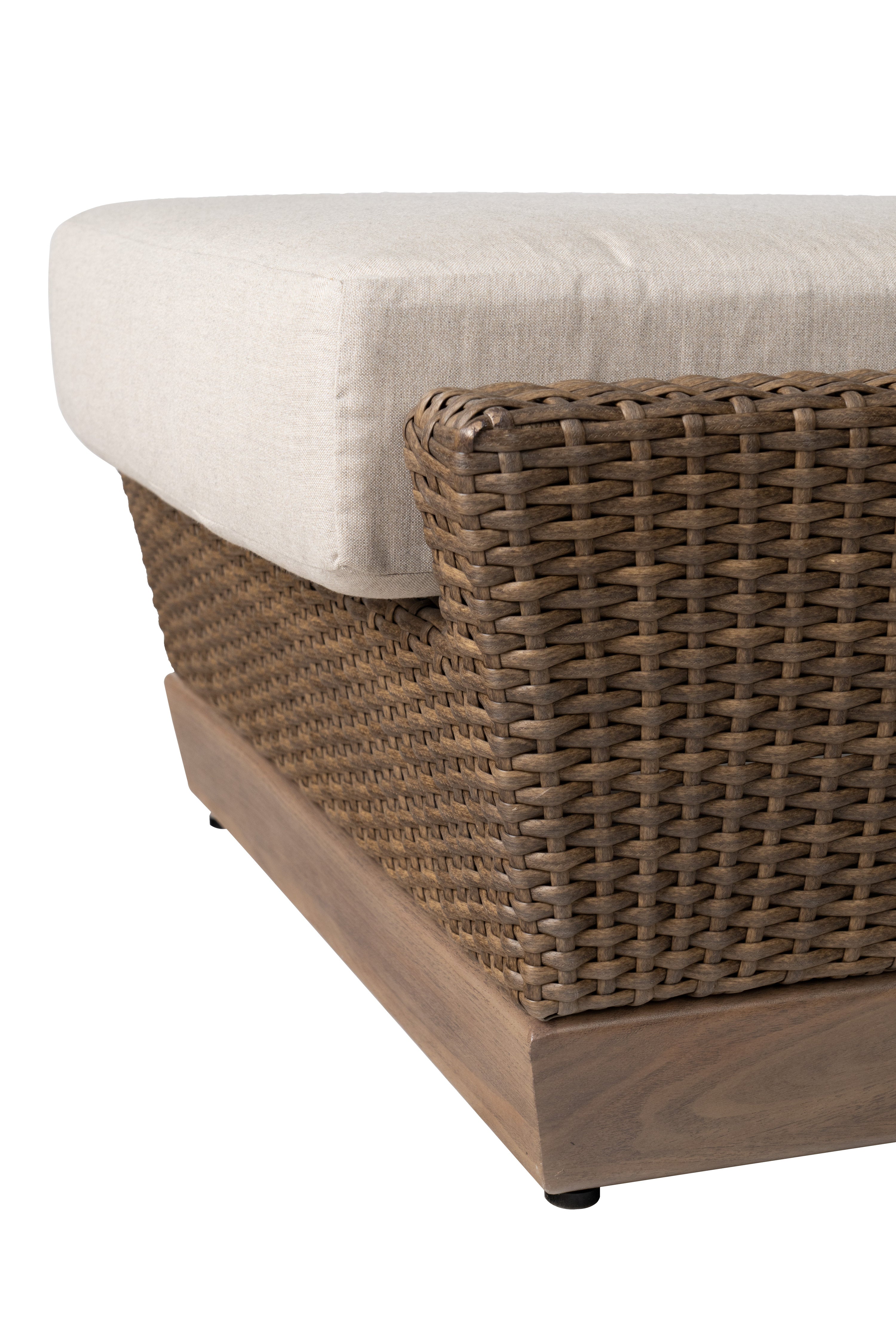 Charisma Pool Chaise in Brindle Finish with Hansen Sky fabric — Detail