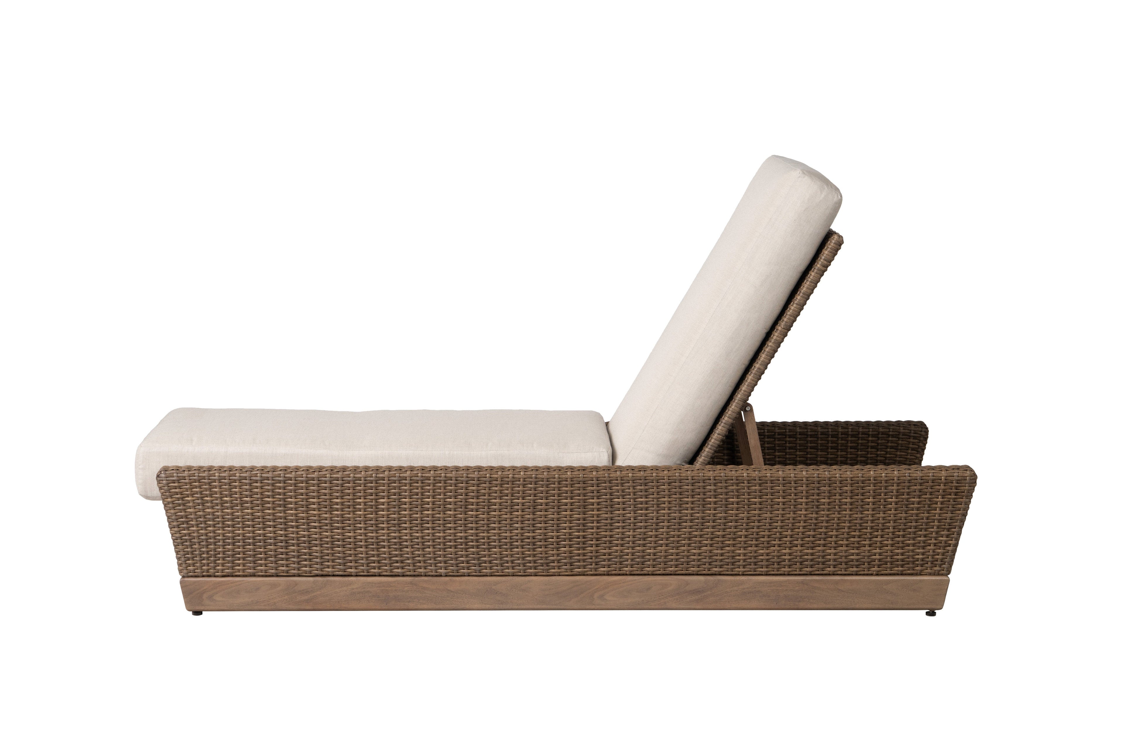 Charisma Pool Chaise in Brindle Finish with Hansen Sky fabric — Side1