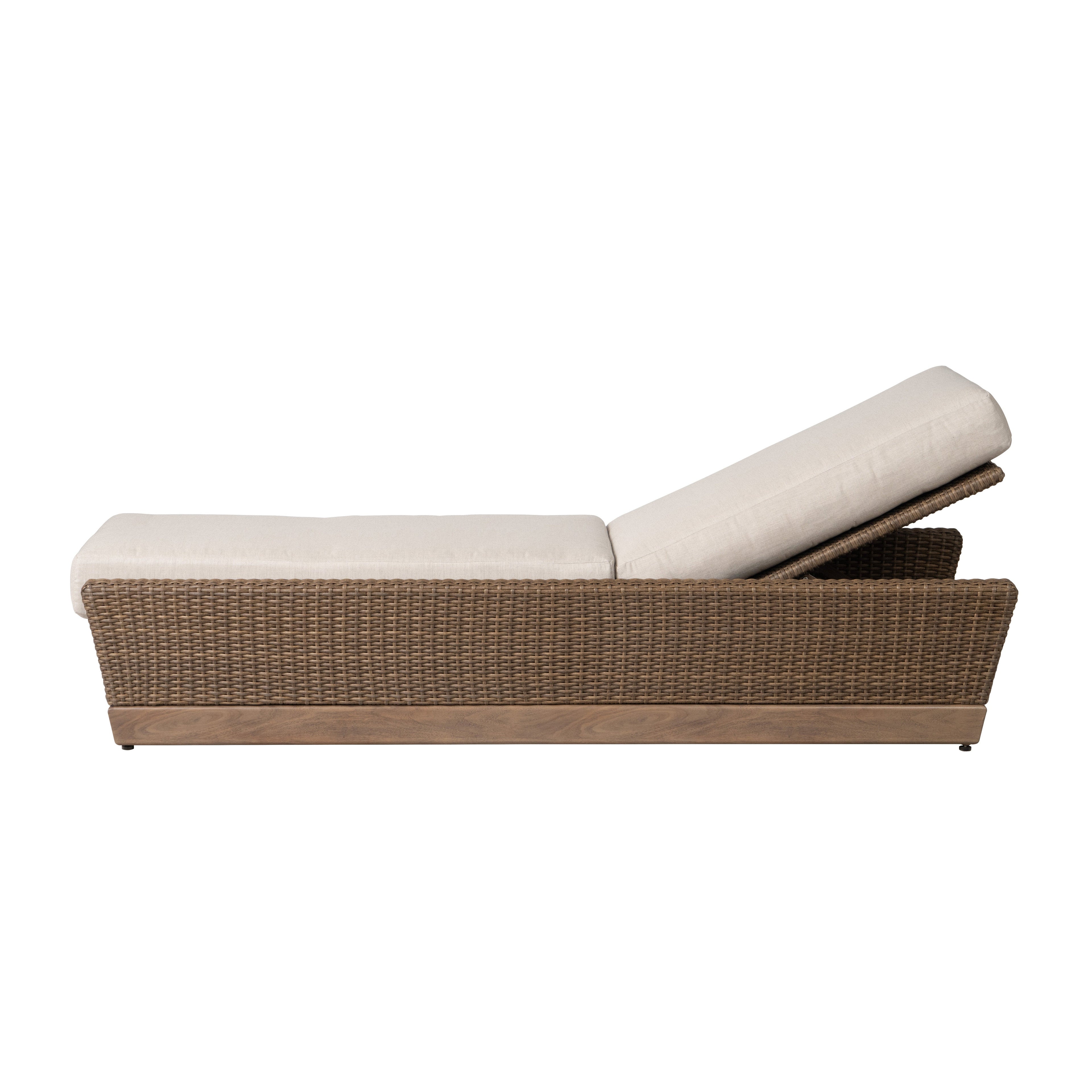 Charisma Pool Chaise in Brindle Finish with Hansen Sky fabric — Side2