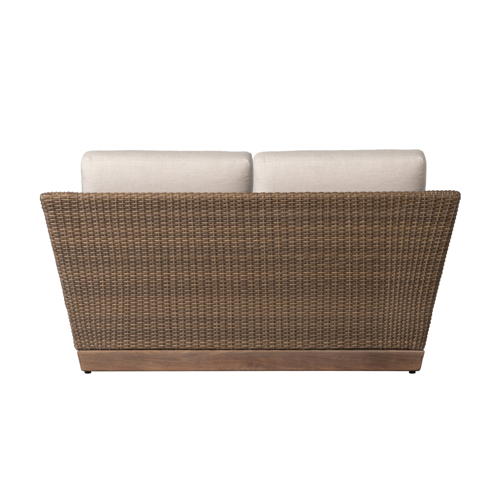 Charisma Loveseat in Brindle Finish with Hansen Sky fabric — Back1