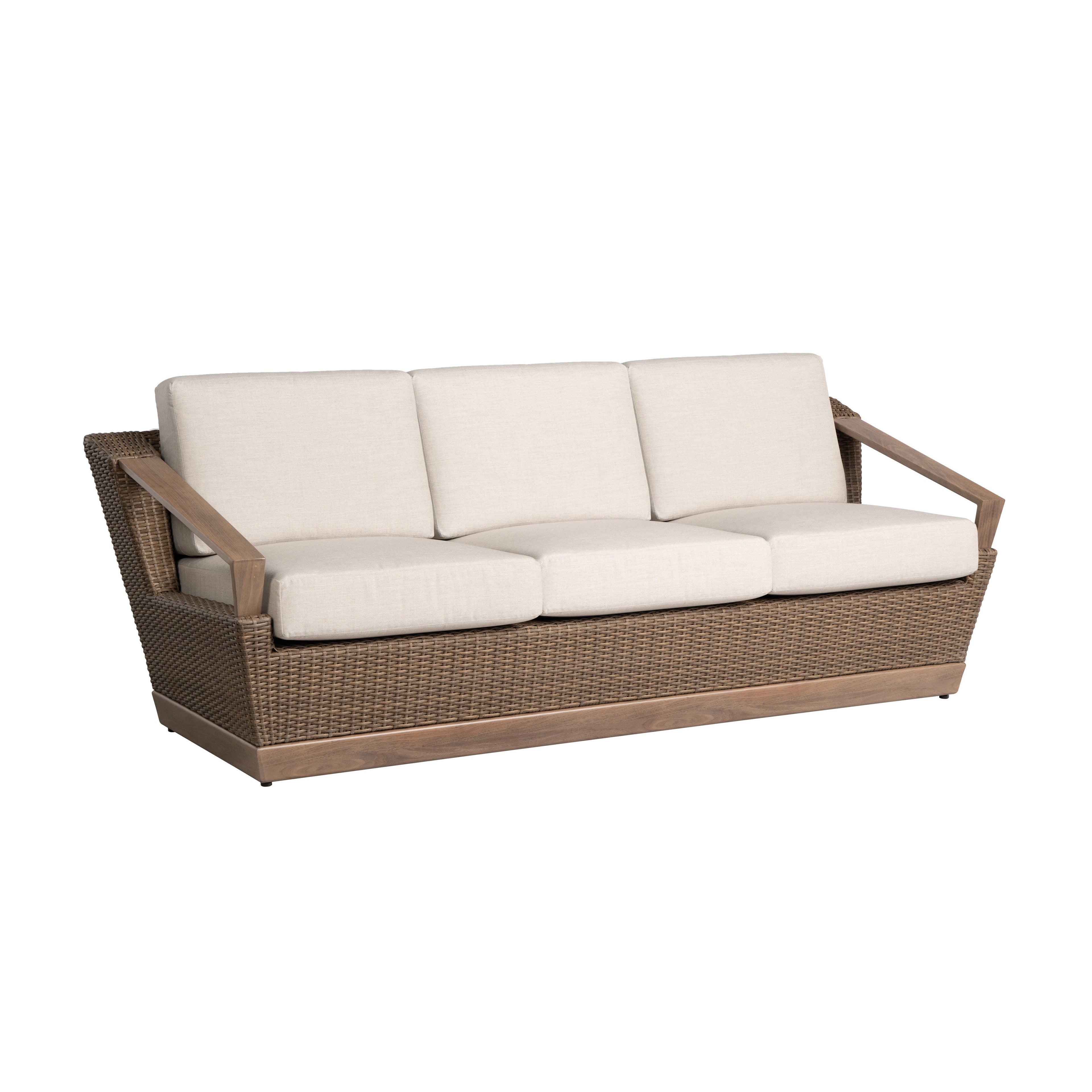 Charisma Sofa in Brindle Finish with Hansen Sky fabric — Angle