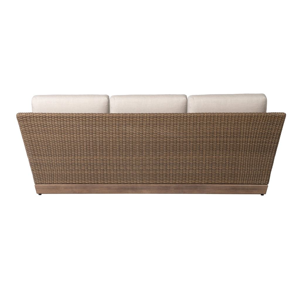 Charisma Sofa in Brindle Finish with Hansen Sky fabric — Back