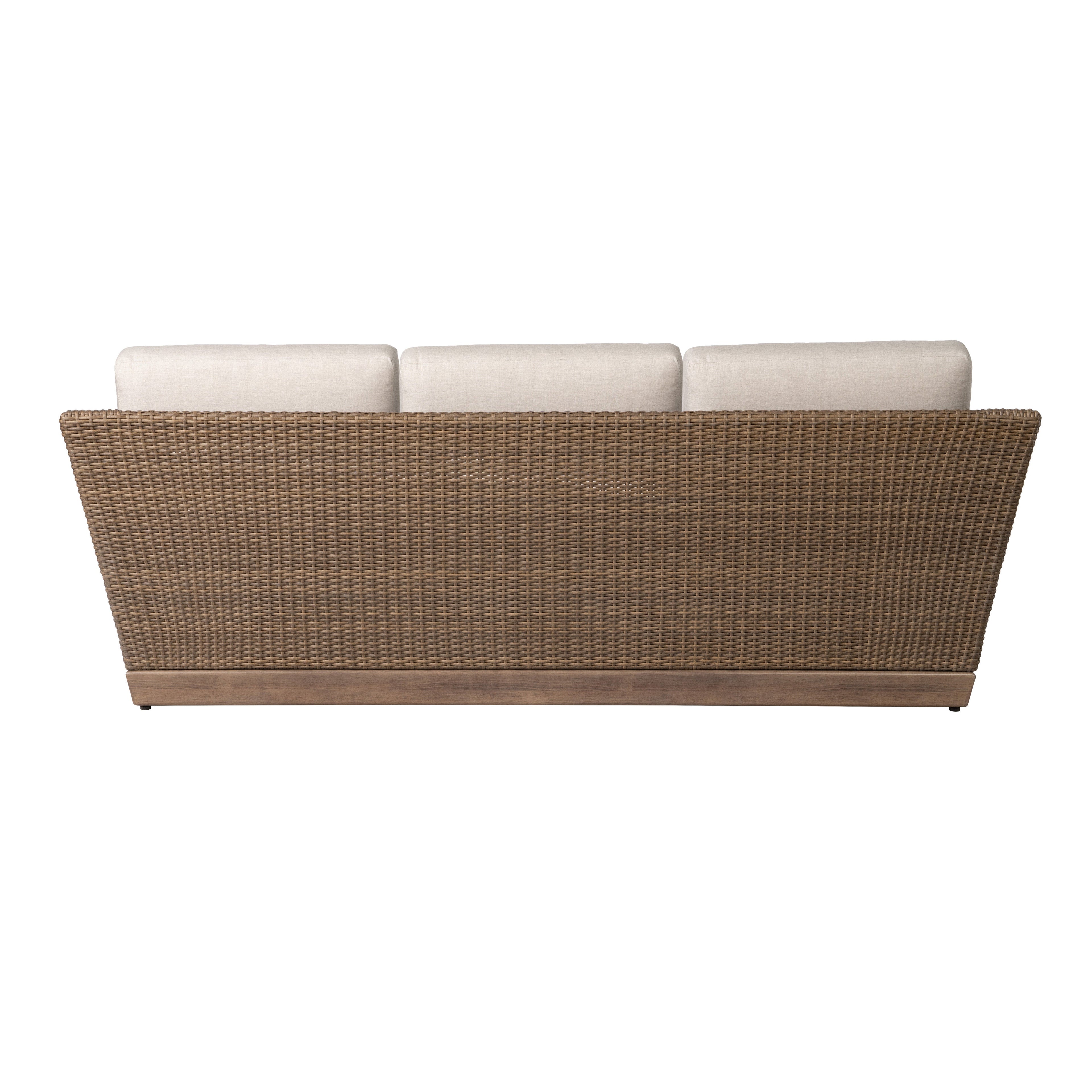Charisma Sofa in Brindle Finish with Hansen Sky fabric — Back