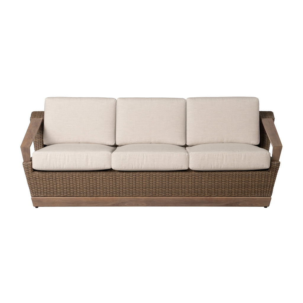 Charisma Sofa in Brindle Finish with Hansen Sky fabric — Front