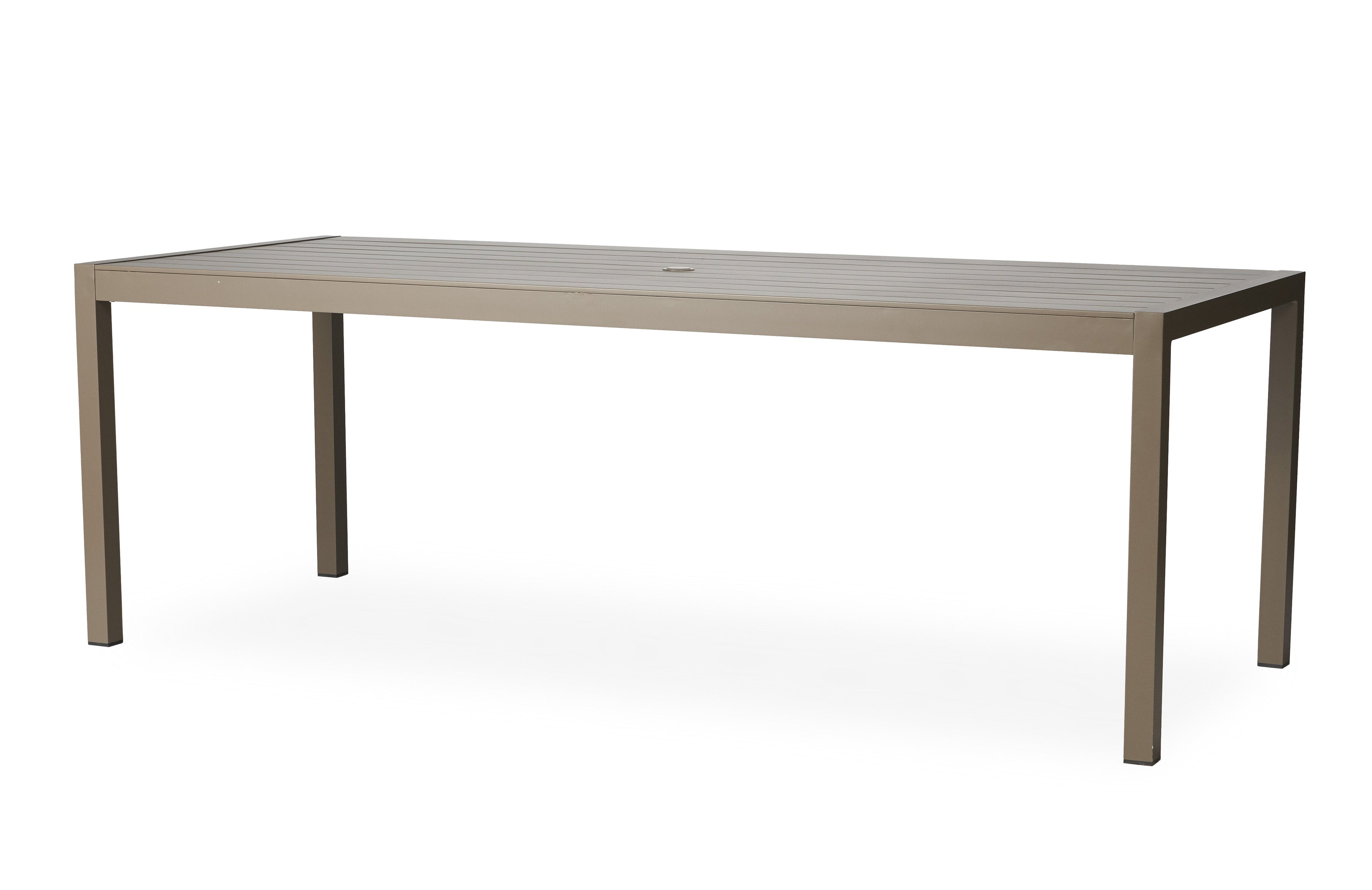 Milan 87" Rectangular Umbrella Dining Table — Angle