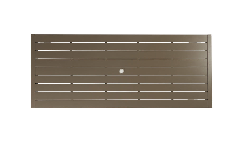 Milan 87" Rectangular Umbrella Dining Table — Overhead