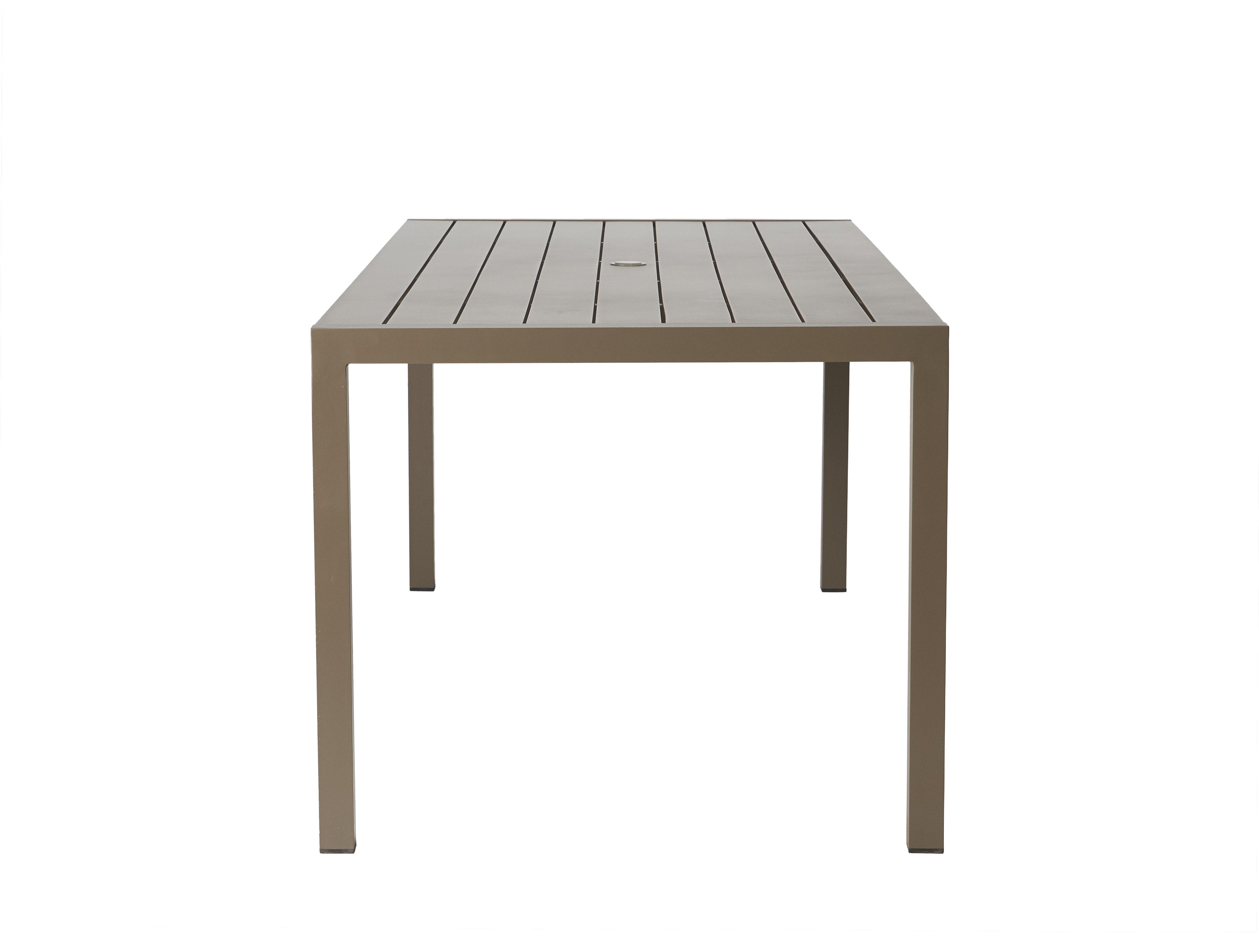 Milan 87" Rectangular Umbrella Dining Table — Side