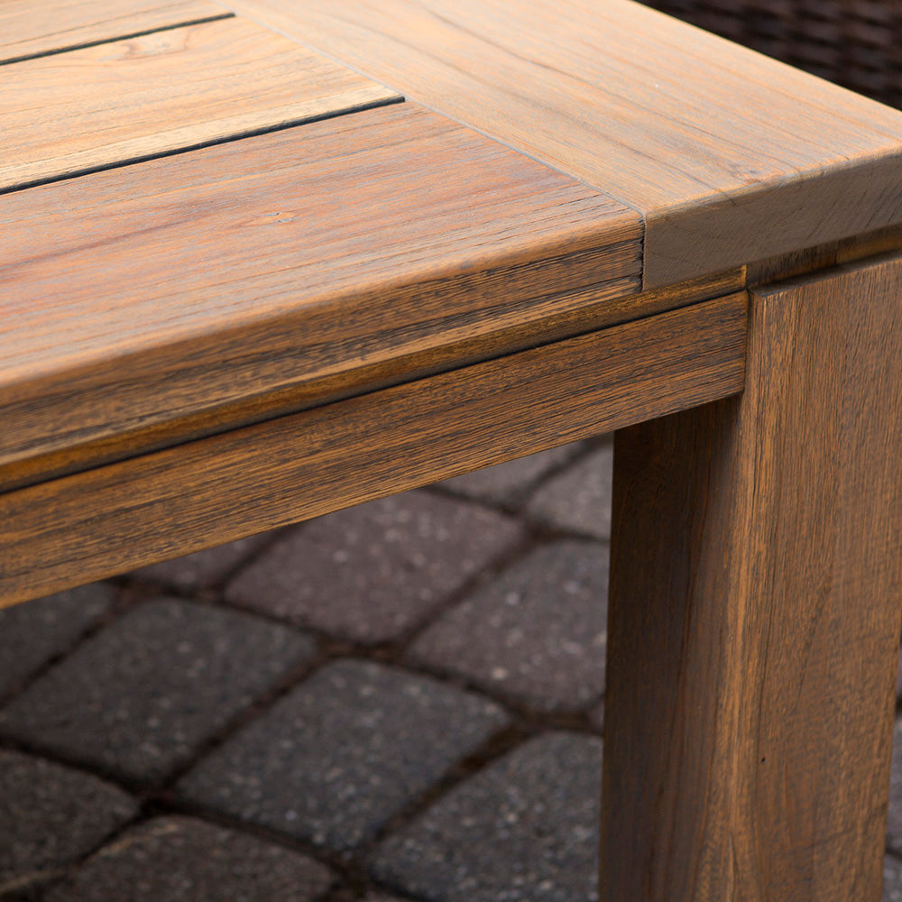 Teak 63-84" Butterfly Leaf Umbrella Dining Table