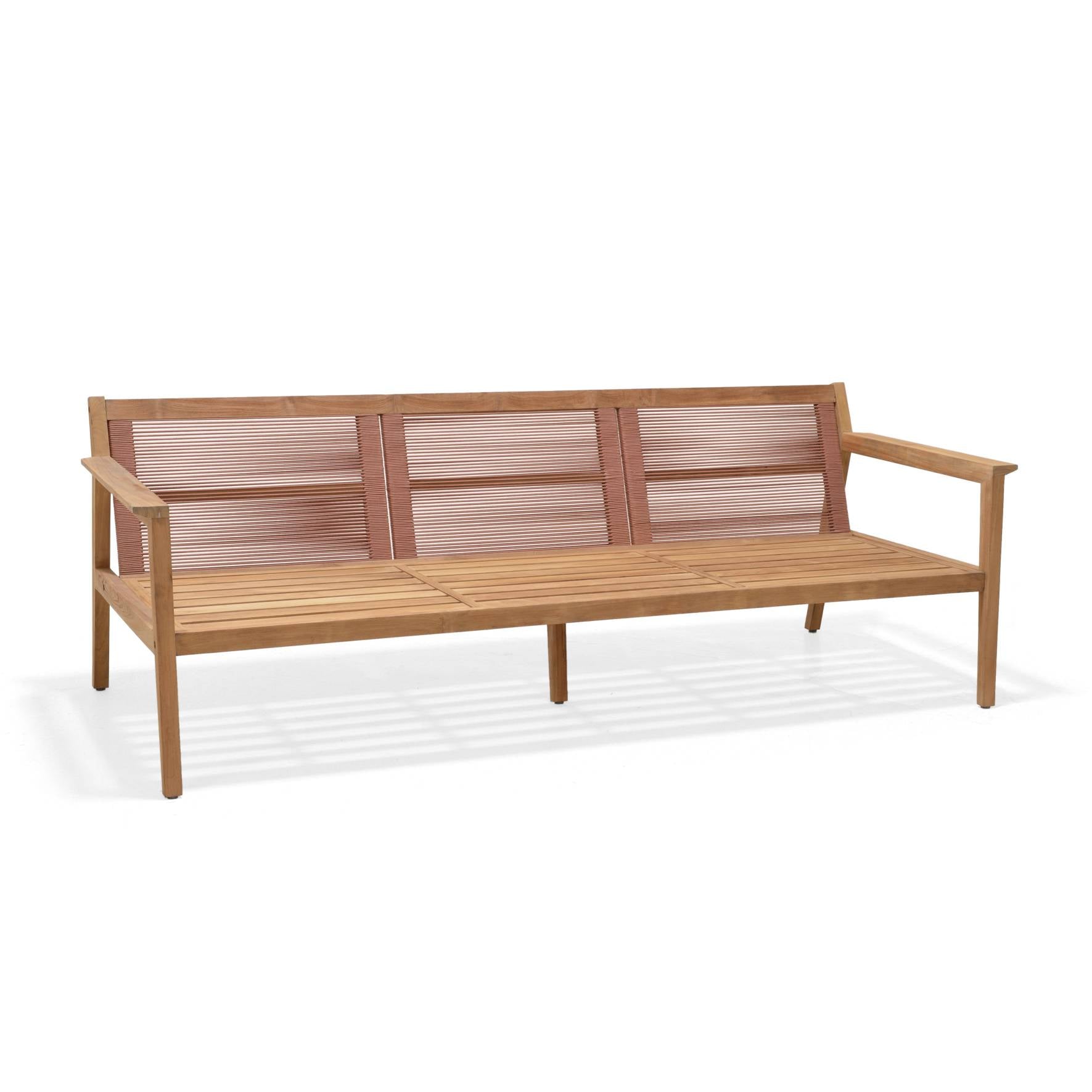 Agate Teak and Rope 3 Seater Sofa Chair - 1pc
