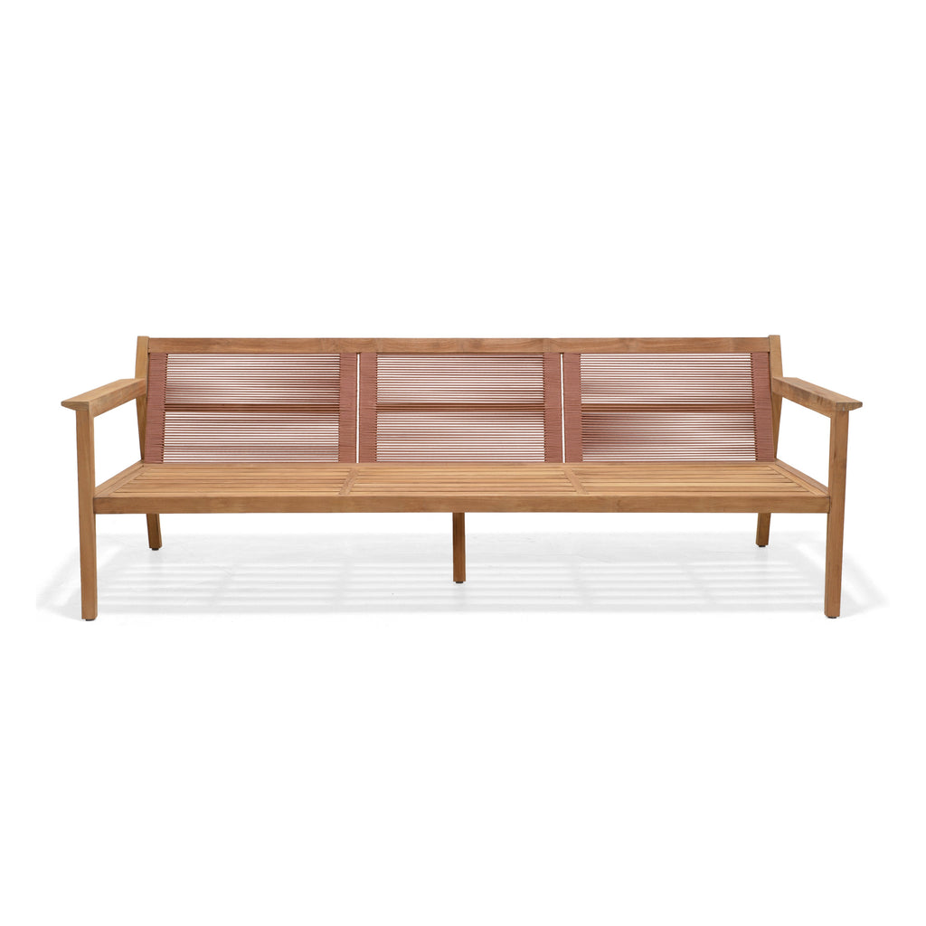 Agate Teak and Rope 3 Seater Sofa Chair - 1pc