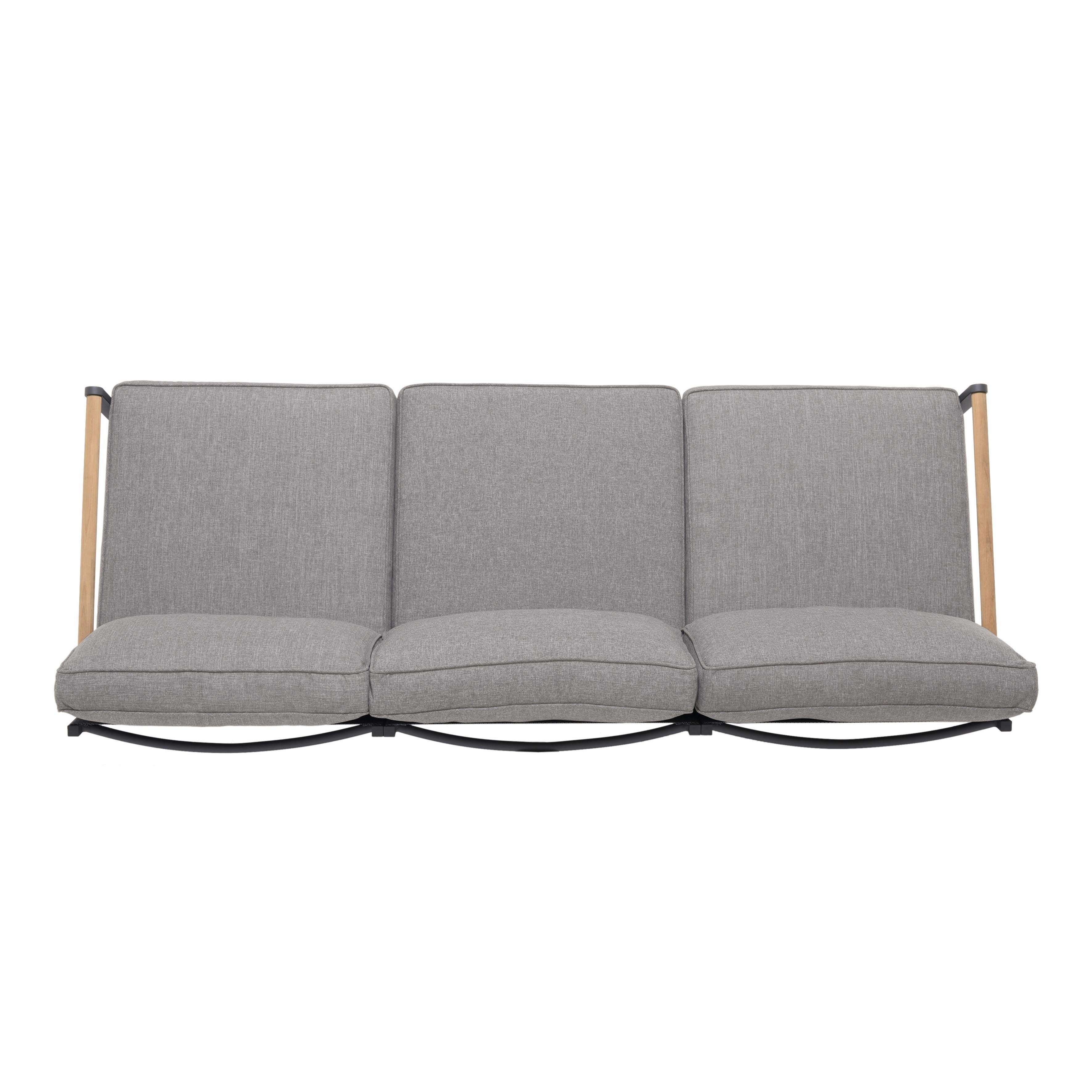 Amber Teak and Aluminum 3-Seater Sofa