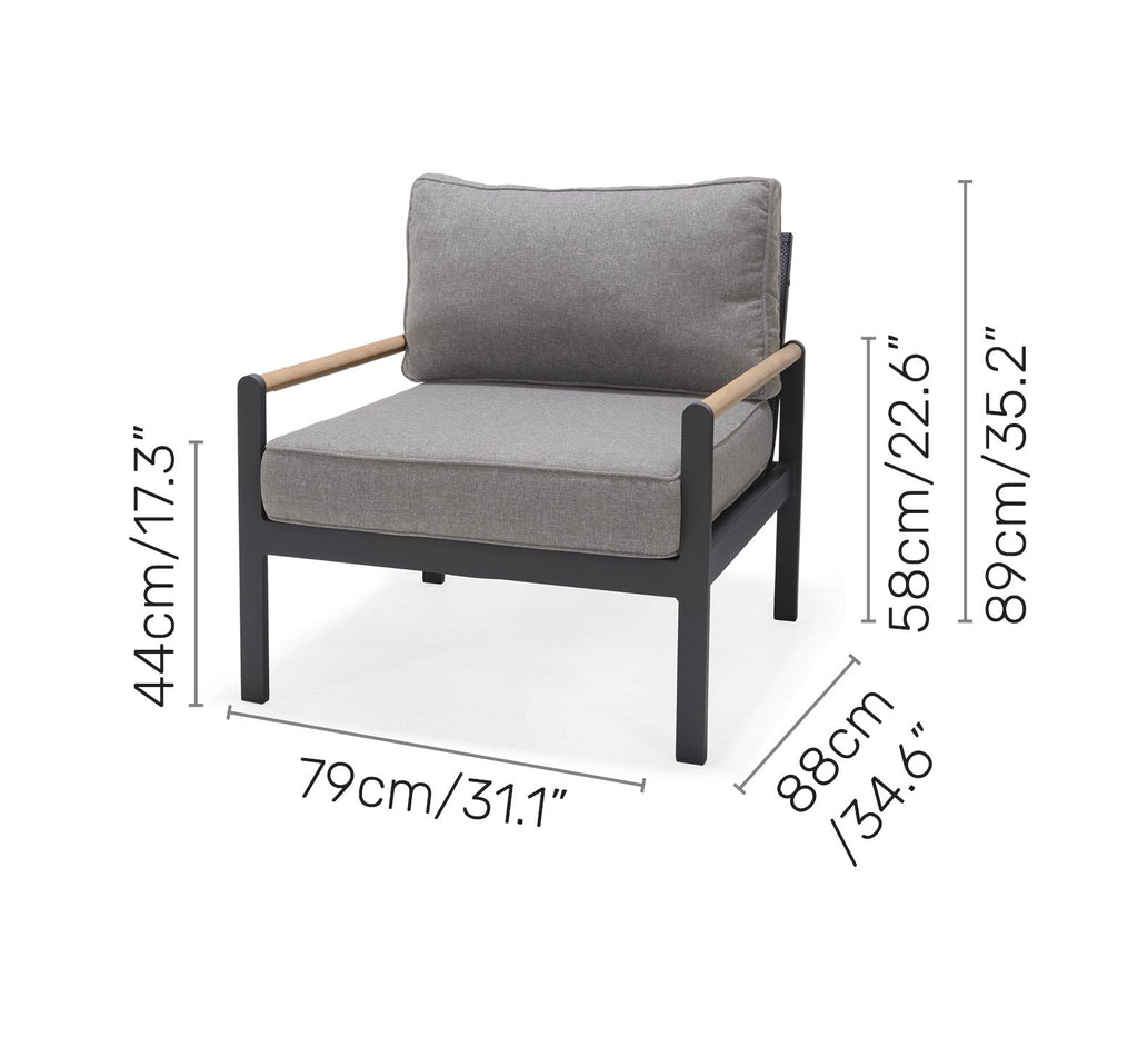 Amber Teak and Aluminum Sofa