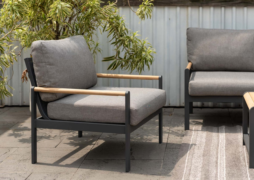 Amber Teak and Aluminum Sofa