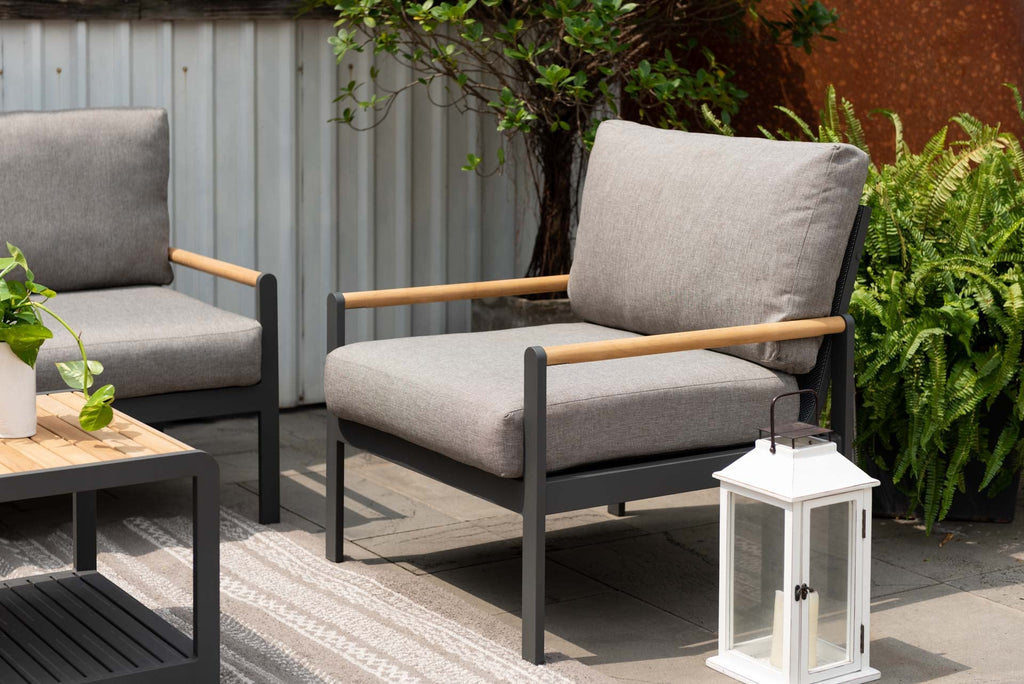 Amber Teak and Aluminum Sofa