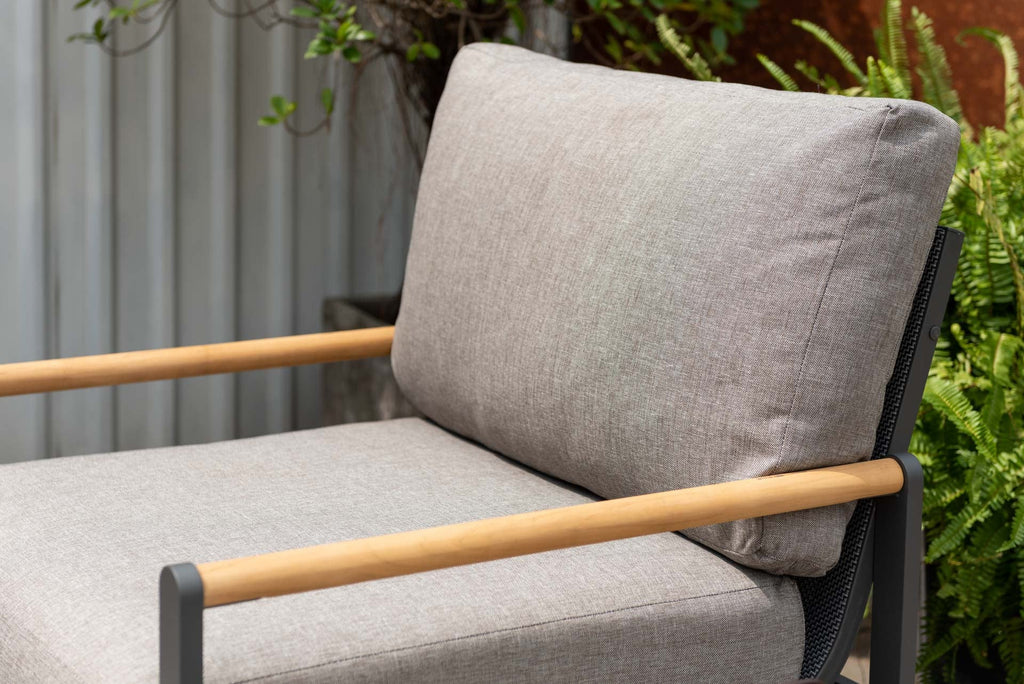 Amber Teak and Aluminum Sofa