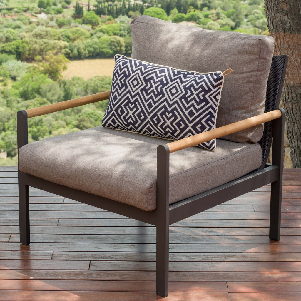 Amber Teak and Aluminum Sofa