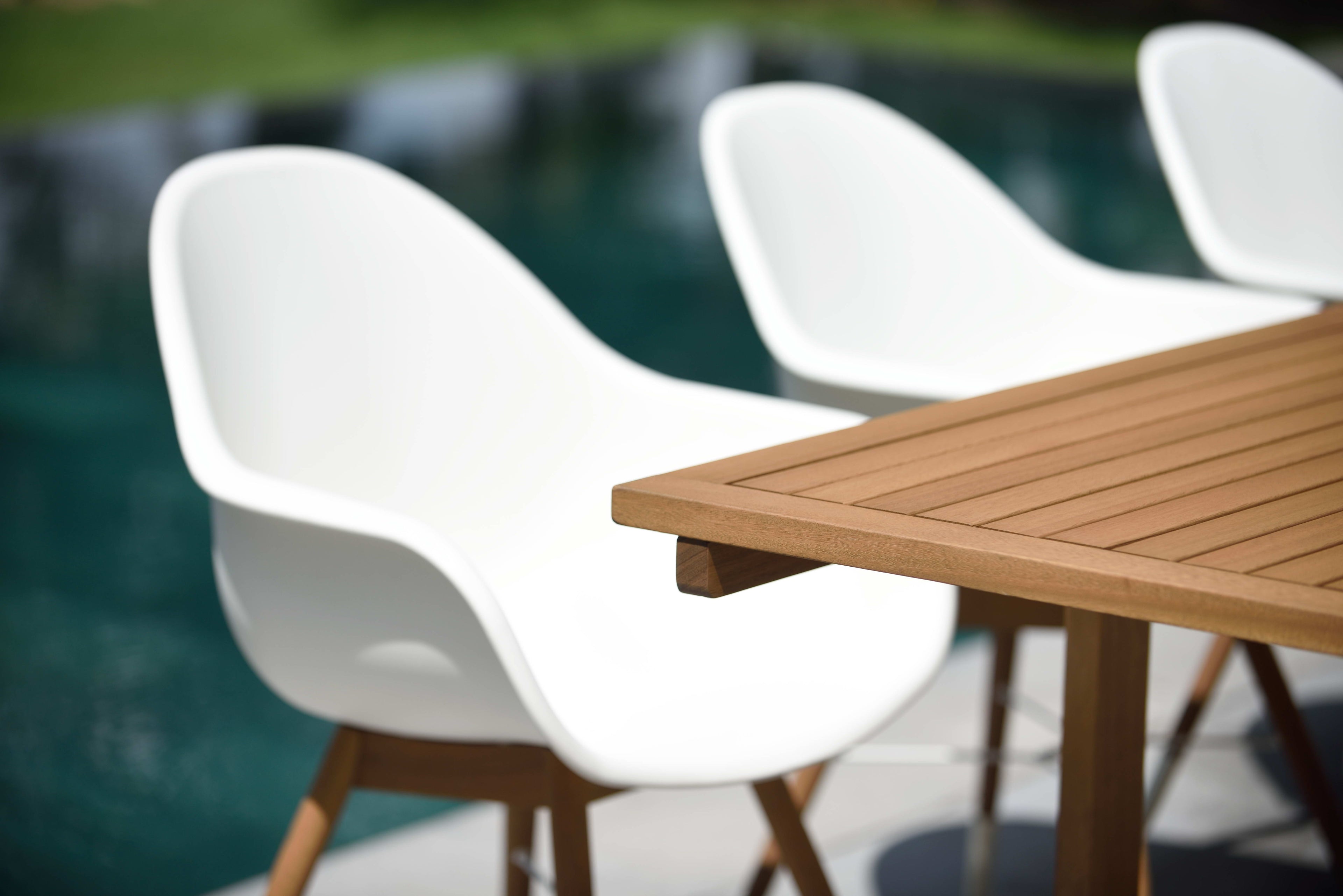 Chamonix Resin and FSC Wood Arm Chairs - 2pc