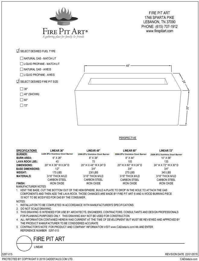 Linear 72" | 250K BTU