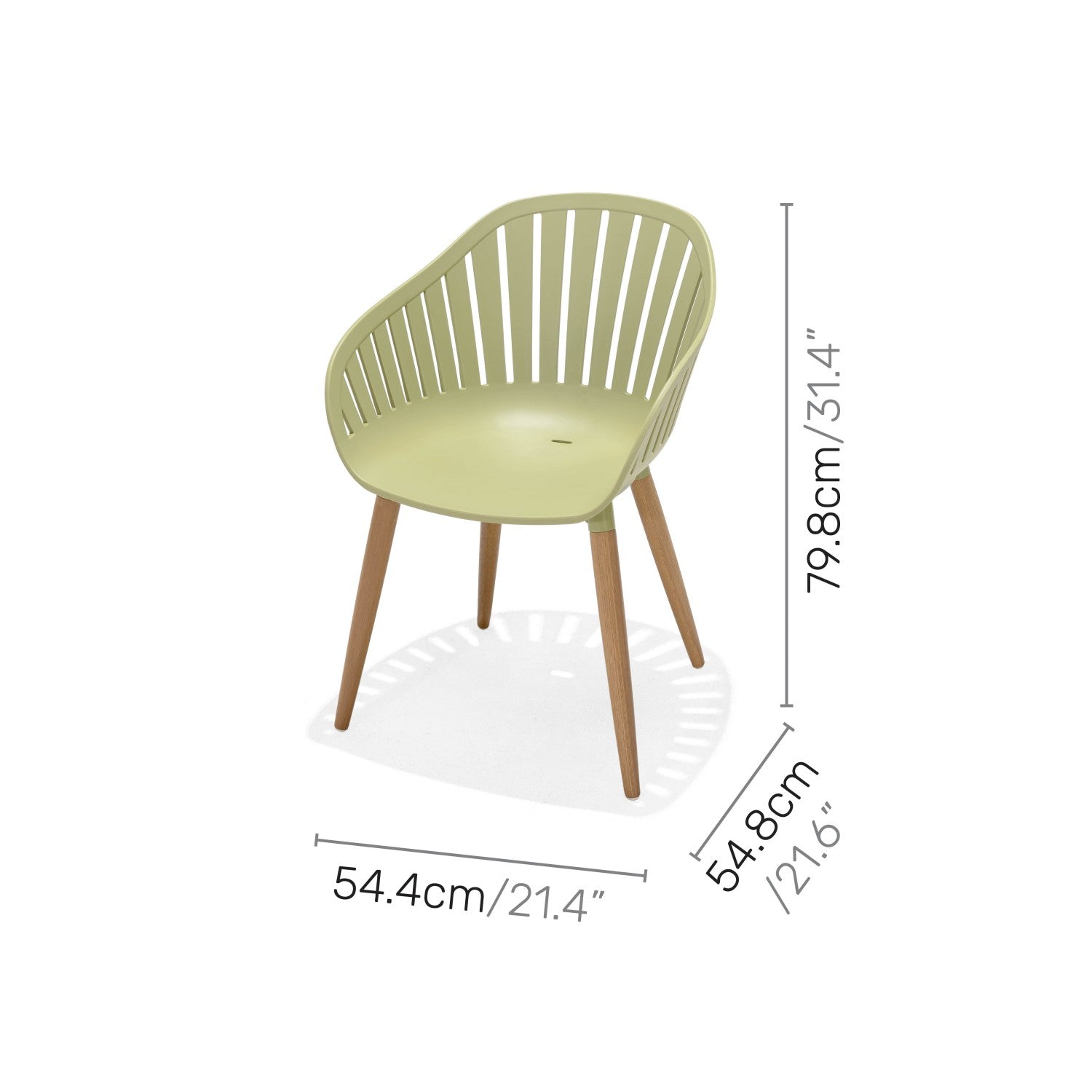 Nassau Carver Armchair In Sage Green Social Plastic® - 2pc