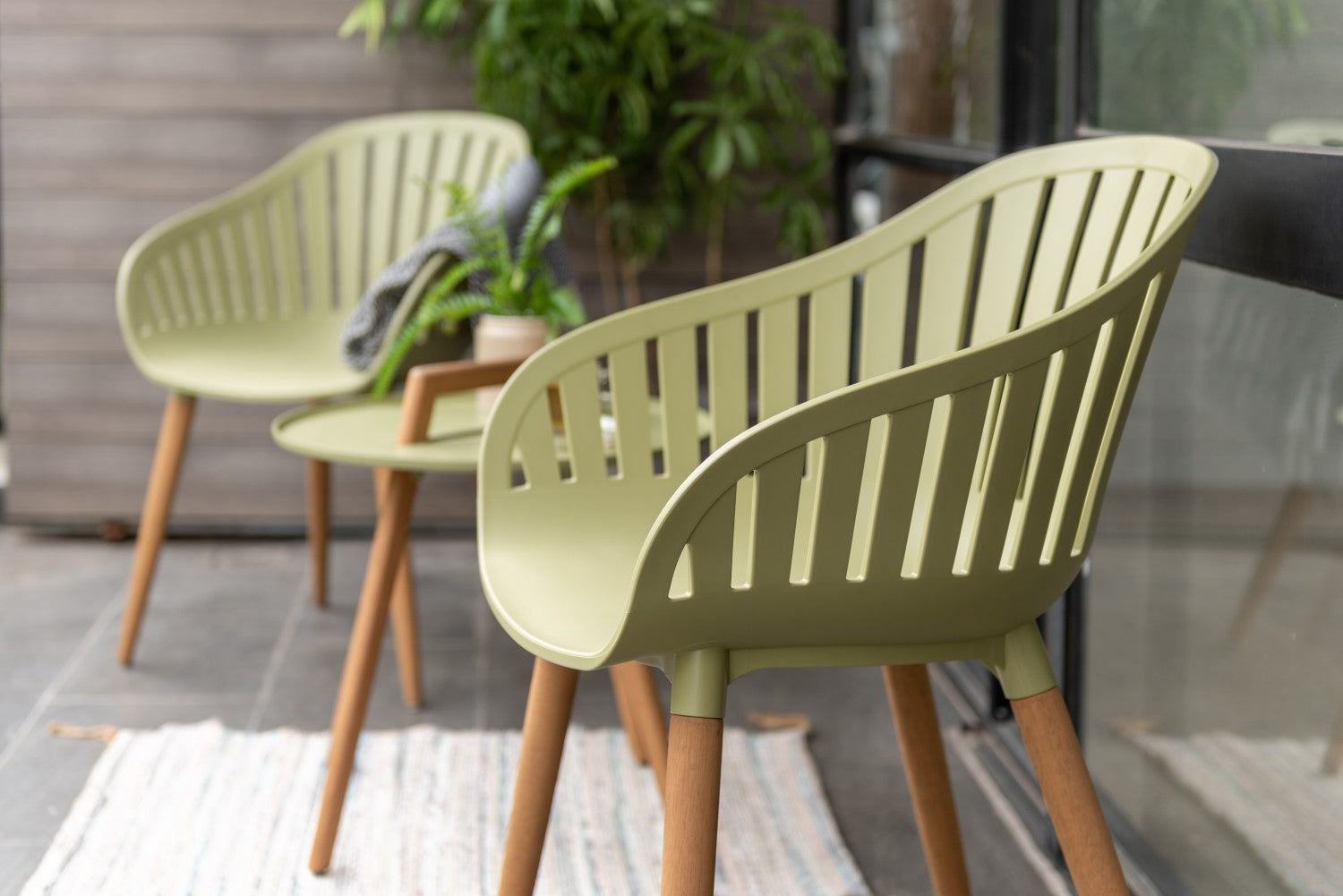 Nassau Carver Armchair In Sage Green Social Plastic® - 2pc