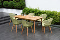 Nassau 7 Piece Rectangular Dining Set – Sage Green Social Plastic®