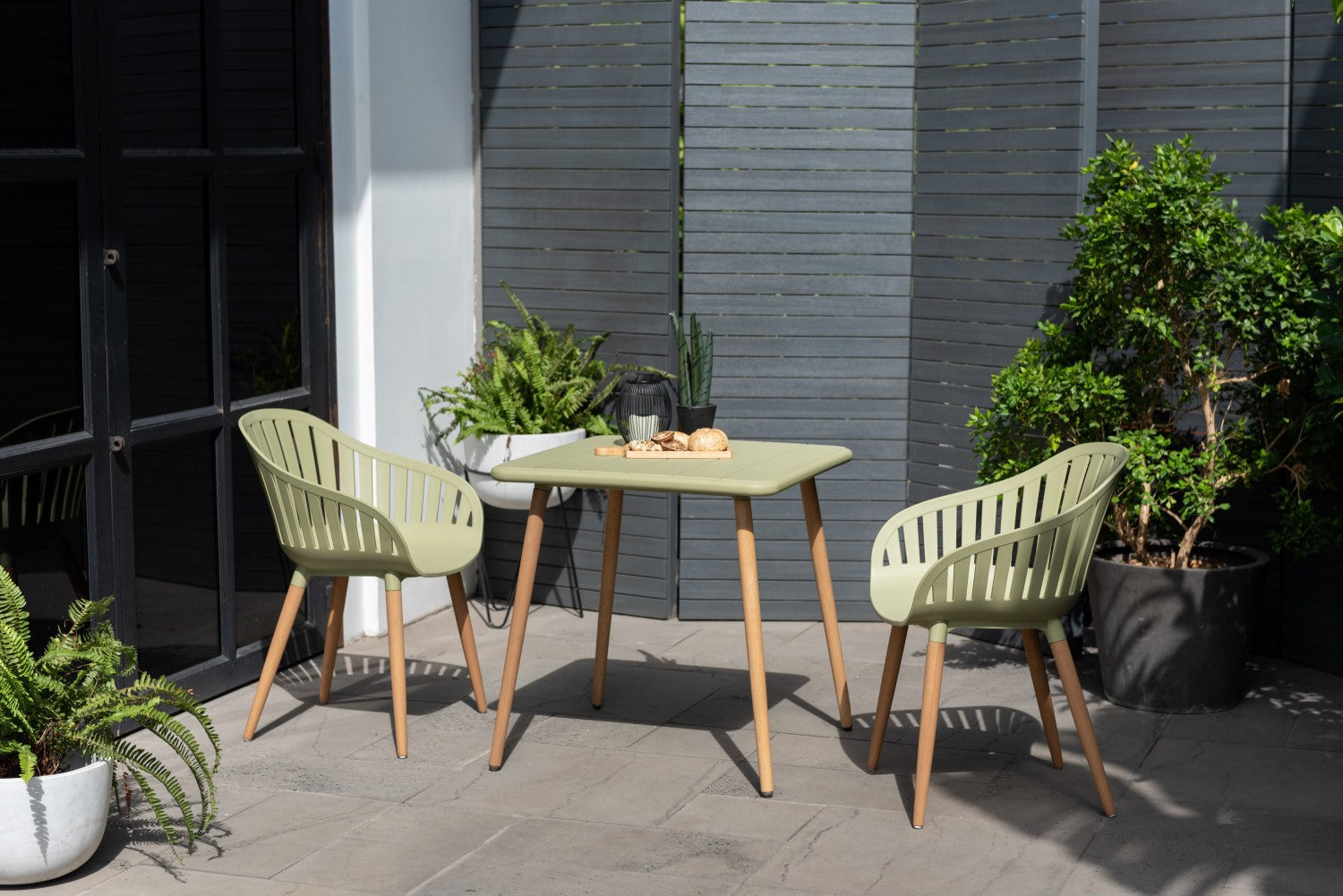 Nassau Carver Armchair In Sage Green Social Plastic® - 2pc
