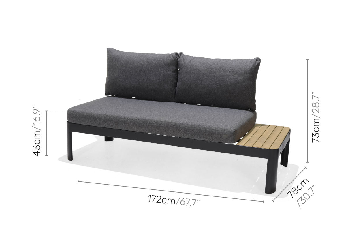 Portals Dark 2-Seat Sofa