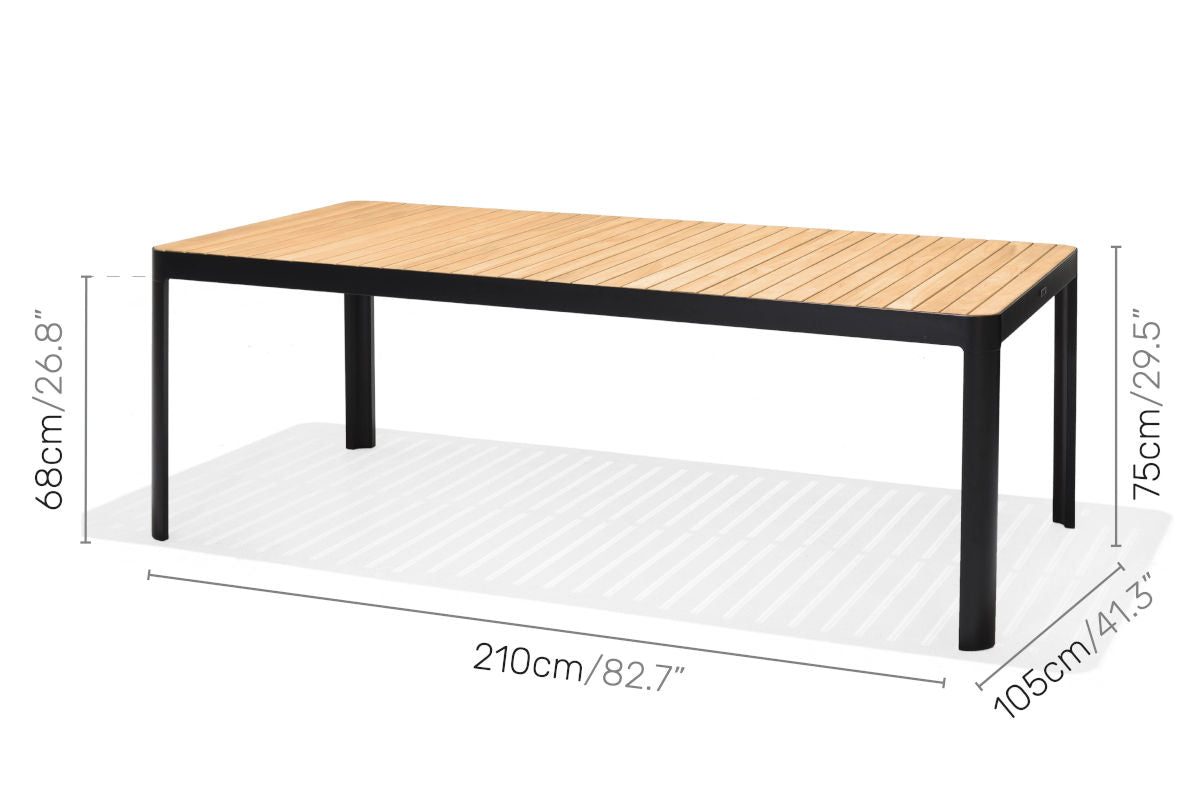 Portals Dark 9 Piece Carver Rectangular Dining Set