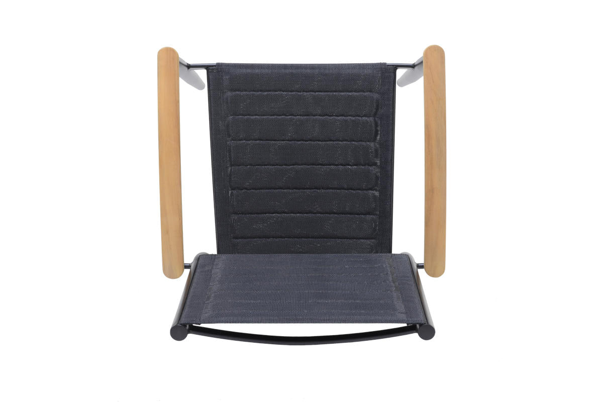 Portals Dark Lite FSC Teak Wood and Aluminum Rectangular Dining Set