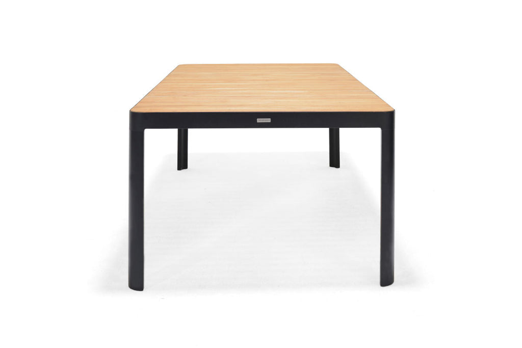 Portals Dark Lite FSC Teak Wood and Aluminum Rectangular Dining Set