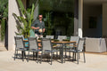 Topaz 9 Piece Teak Big Rectangular Dining Set
