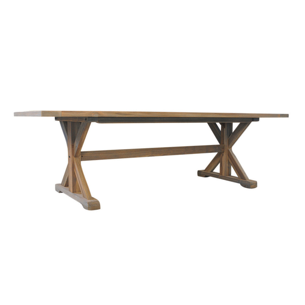 Teak 99" Rectangular Trestle Base Dining Table