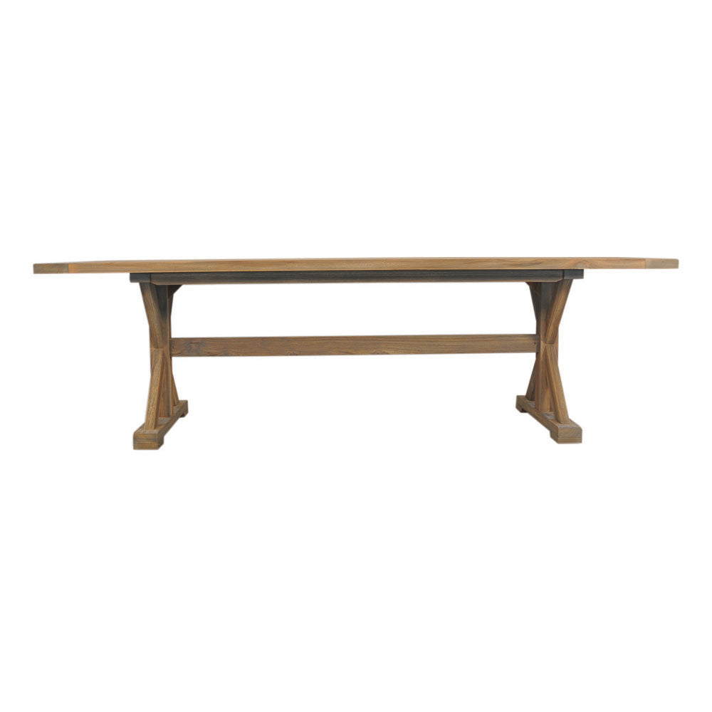 Teak 99" Rectangular Trestle Base Dining Table