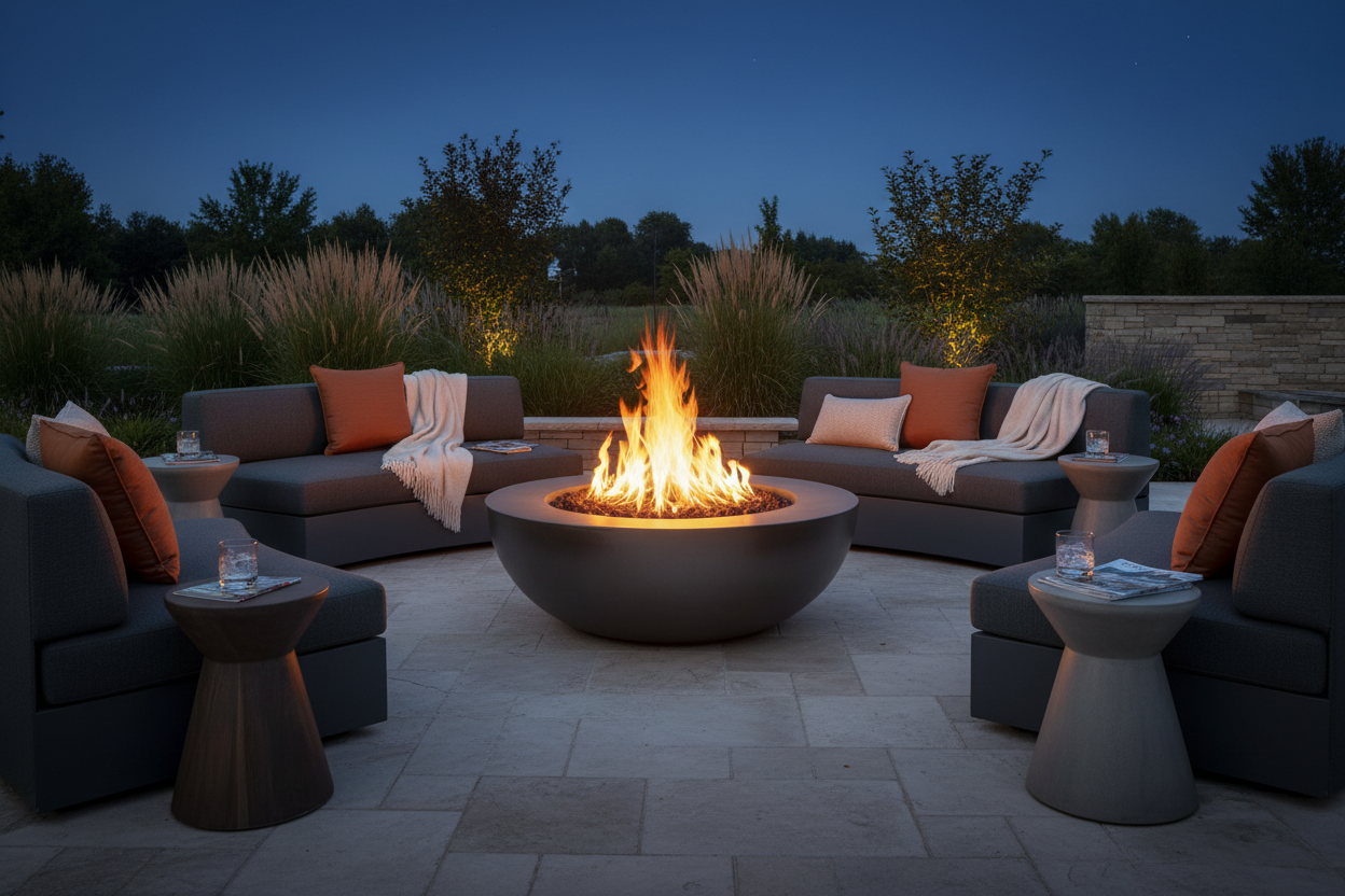 outdoor firepit round